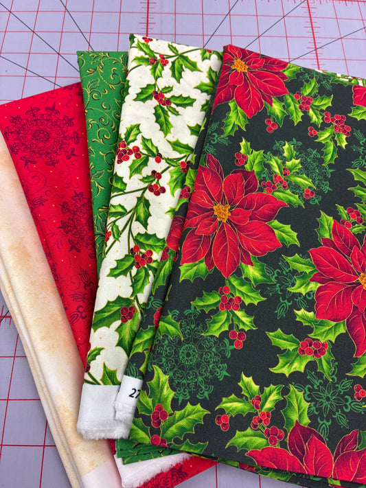 Pretty Poinsettias Quilt Kit - Red Version
