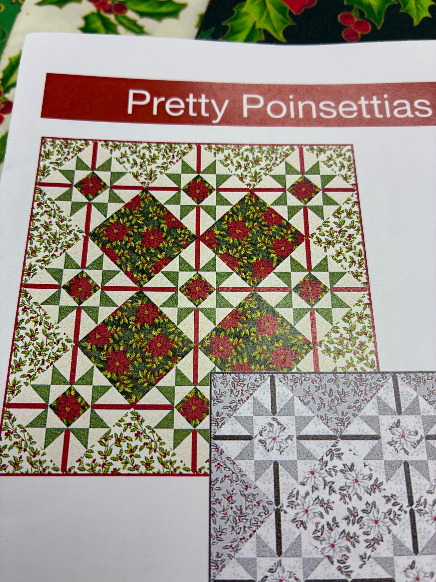 Pretty Poinsettias Quilt Kit - Red Version